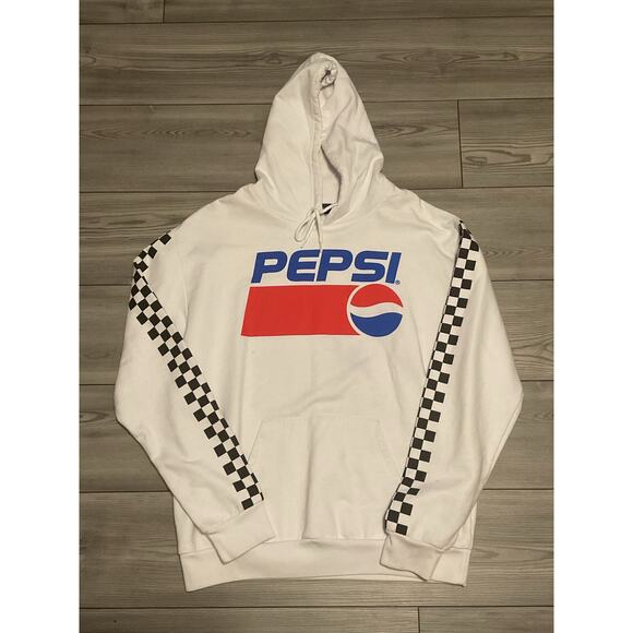 Pepsi Cola Company White Hoodie Sweatshirt Size Large - Picture 1 of 6